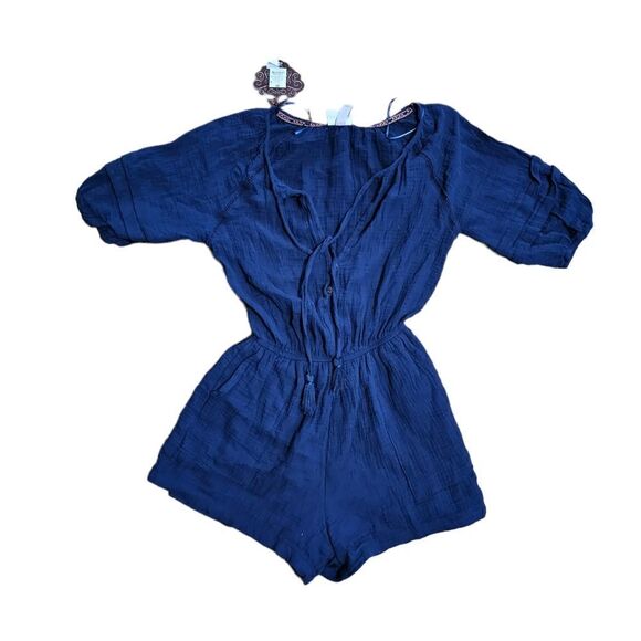 Women's KNOX ROSE Short Sleevea Gauze Romper XS - Picture 1 of 5